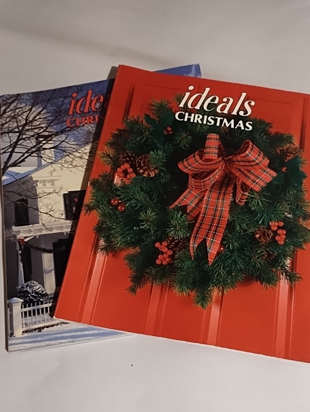 A Set Of 2 Vintage Ideals Christmas Magazine - Red Cover Holiday Issue.